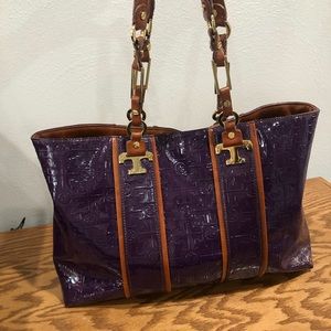 Tory Burch purple patent leather purse